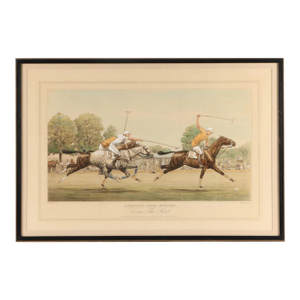 "Down the Field" 1930 Hand-Colored Polo Lithograph by Paul Brown (1893 - 1958)