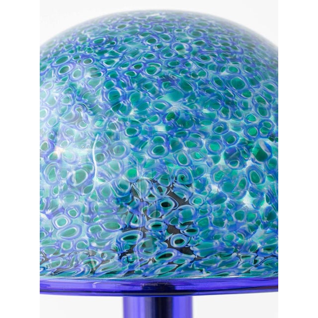 Postmodern Blue Murano Glass Murrine Table Lamp by Gae Aulenti for Vistosi, 1970s For Sale - Image 3 of 12