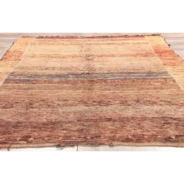 Brown Vintage Brown Beni Mrirt Moroccan Rug - 05'07 X 08'08 For Sale - Image 8 of 9