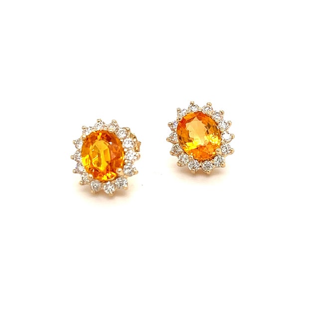 2010s Natural Sapphire Diamond Stud Earrings 14k Gold 3.5 TCW Certified For Sale - Image 5 of 12