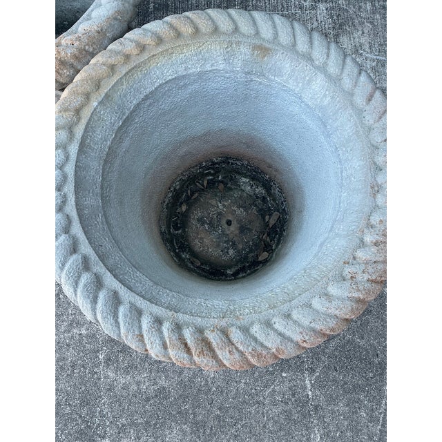 White Vintage Glazed Terracotta Planter For Sale - Image 8 of 12