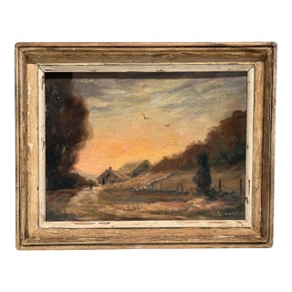 Vintage Impressionist Painting Signed For Sale