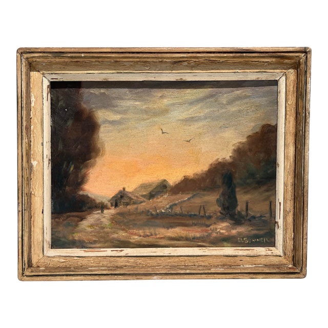 Vintage Impressionist Painting Signed For Sale