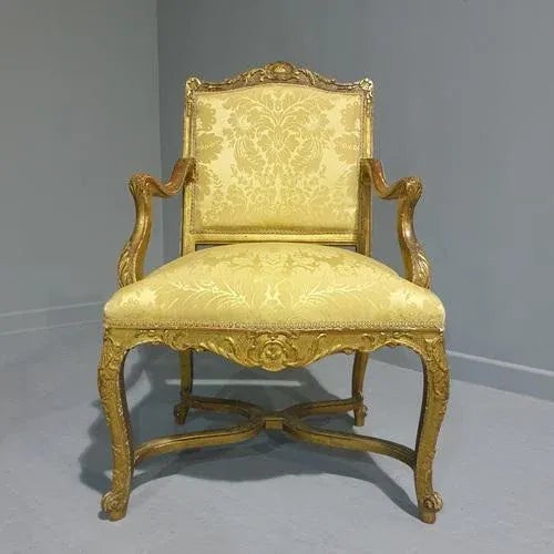 Metal Antique English Gilt Chair, 1790 For Sale - Image 7 of 13