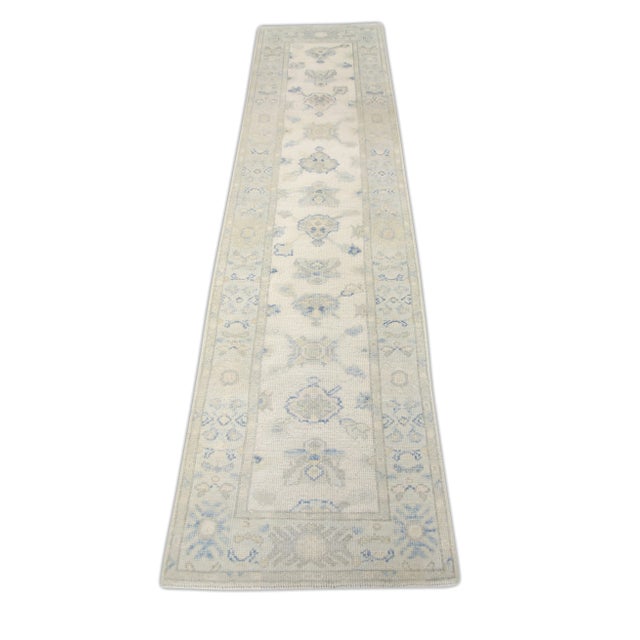 Modern Turkish Oushak Rug 2'5" x 9'6" For Sale In Houston - Image 6 of 7