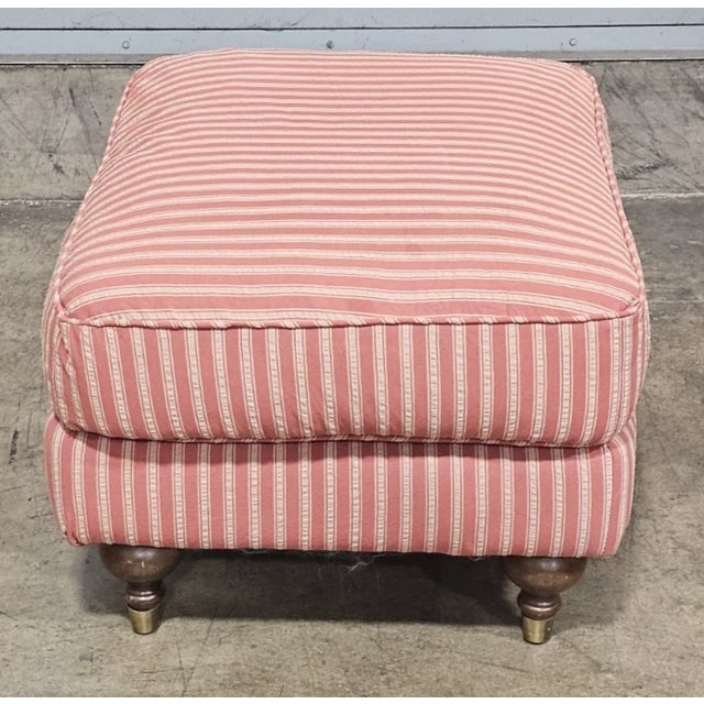 Late 20th Century Bloomingdale's Brownstone East Armchair and Matching Ottoman and Throw Pillows For Sale - Image 13 of 15