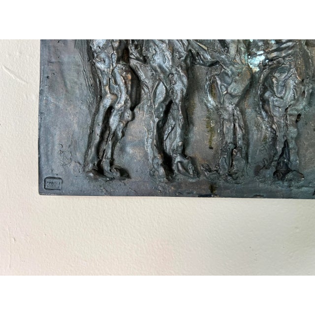 Metal Joseph James Akston ( 1898-1983 ) Abstract Bronze Plaque For Sale - Image 7 of 12