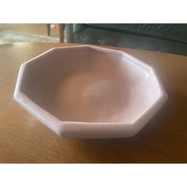 1920s Art Nouveau Weller Art Pottery Hexagon Mauve Lavender Bowl - Rare Indeed For Sale - Image 5 of 5