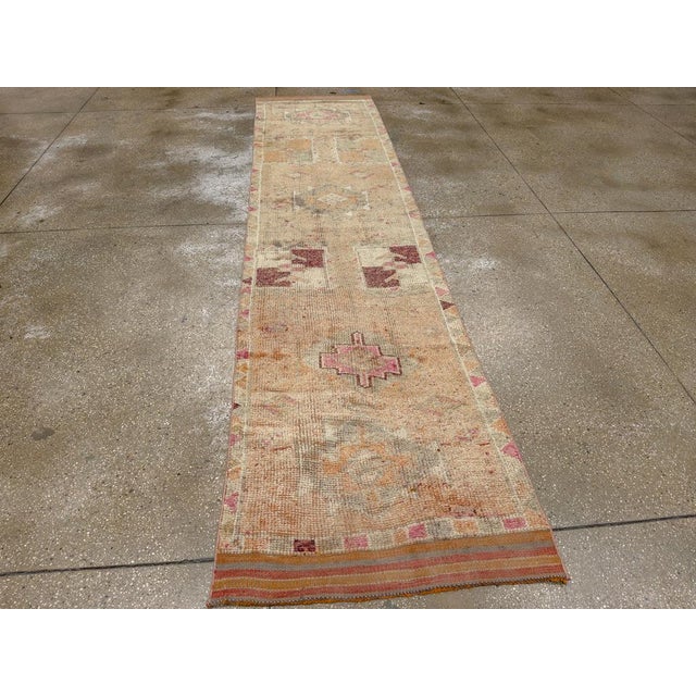 Gray Galerie Shabab Collection Mid-20th Century Turkish Anatolian Runner For Sale - Image 8 of 10