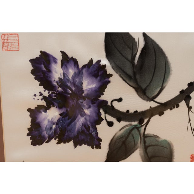 Late 20th Century Original Framed Chinese Watercolor by Zhang Li (Lily Taylor) For Sale In New York - Image 6 of 7