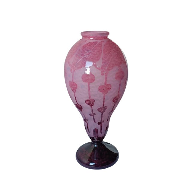 Garances Baluster Vase from Le Verre Français, 1920s For Sale - Image 3 of 7
