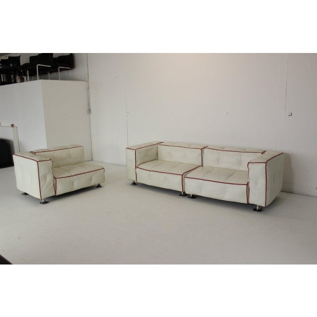 Animal Skin Don Corleon Sofa in White Leather from Bretz For Sale - Image 7 of 13