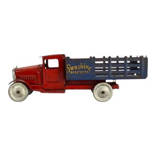 Antique Pressed Steel Sunshine Biscuits Advertising Truck Unsigned C1920 For Sale