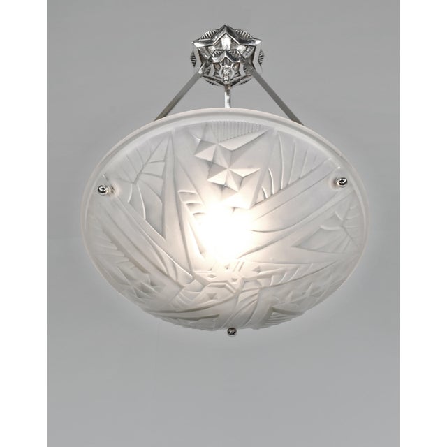 Jean Noverdy Maynadier & Noverdy French Art Deco Pendant Light 1930s - 2 Available For Sale - Image 4 of 8