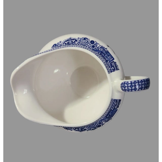 Vintage Blue & White Willow Pattern Made in England Creamer For Sale - Image 6 of 6