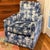 Blue and White Graphic Lee Industries Swivel Recliner For Sale - Image 9 of 9