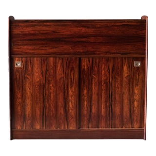 Vintage Rosewood Danish Dry Bar Credenza Cabinet For Sale