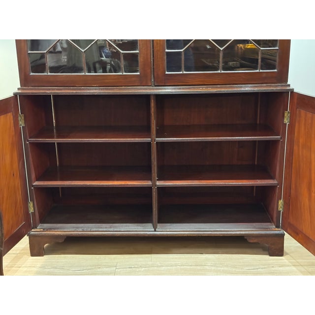 Early 19th Century English Mahogany Breakfront Bookcase For Sale - Image 6 of 15