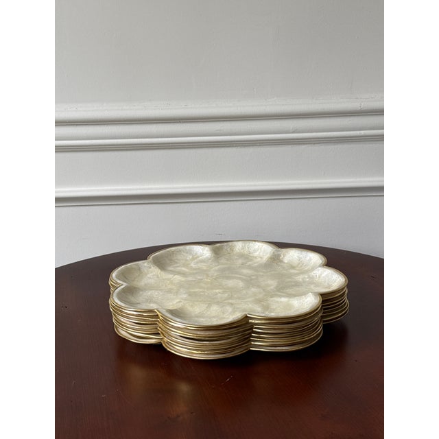Vintage Capiz Shell Platter - Set of 8 For Sale - Image 12 of 12