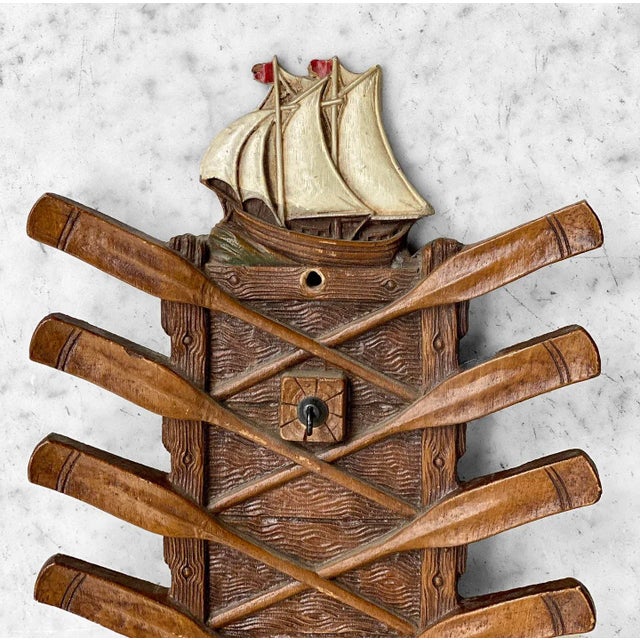 Traditional Vintage Traditional Galleon Ship Wall Hanging Sculptural Hook For Sale - Image 3 of 8