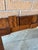 Lane Brutalist Walnut Mid Century Modern Stacked Wood Mirror.