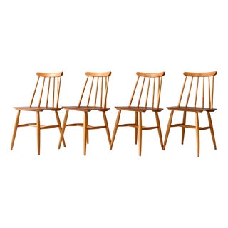 Fanett Chairs by Tapiovaara for Edsby Verken, 1962, Set of 4 For Sale