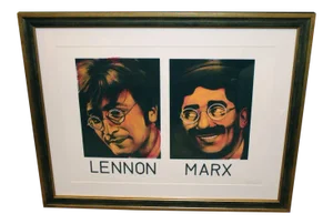 John Lennon and Groucho Marx Painting on Paper by Ron English