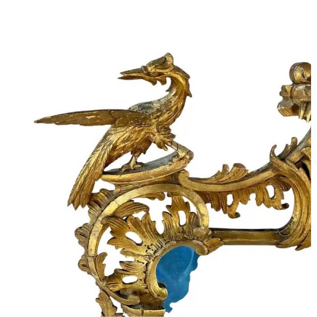 Chinese Chippendale Style Giltwood Mirror With Hoho Birds For Sale - Image 11 of 17