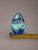 1980s Dichroic Glass Eye Studio Paperweight – Blue Aqua Gold Sculpture Signed 1999 For Sale - Image 5 of 8