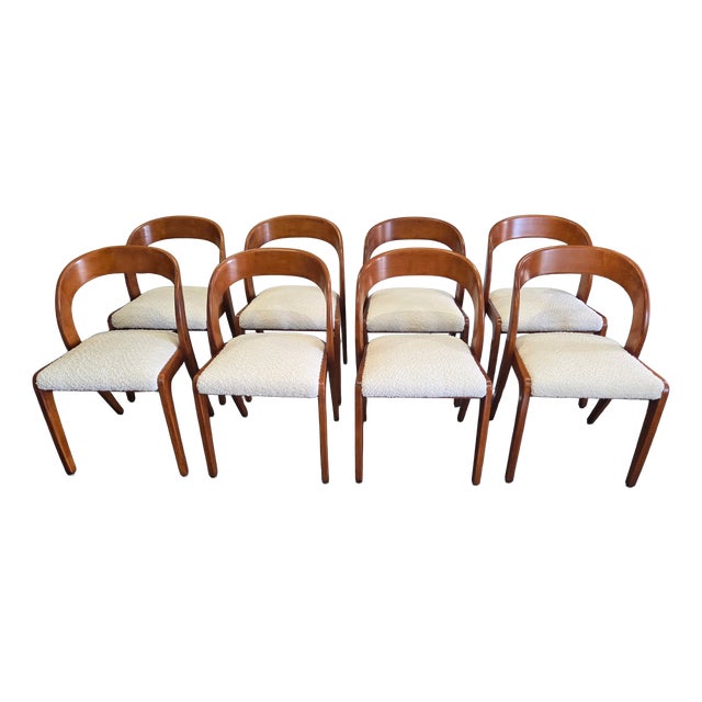 Vintage Gondola Chairs from Baumann, France, 1970s, Set of 8 For Sale