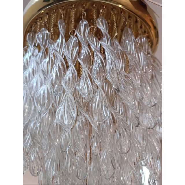 Murano Crystal Waterfall Chandelier, 1970s For Sale - Image 4 of 11