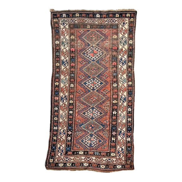 1920s Kazak with Nice Tribal Design Rug 4 x 7.9 For Sale