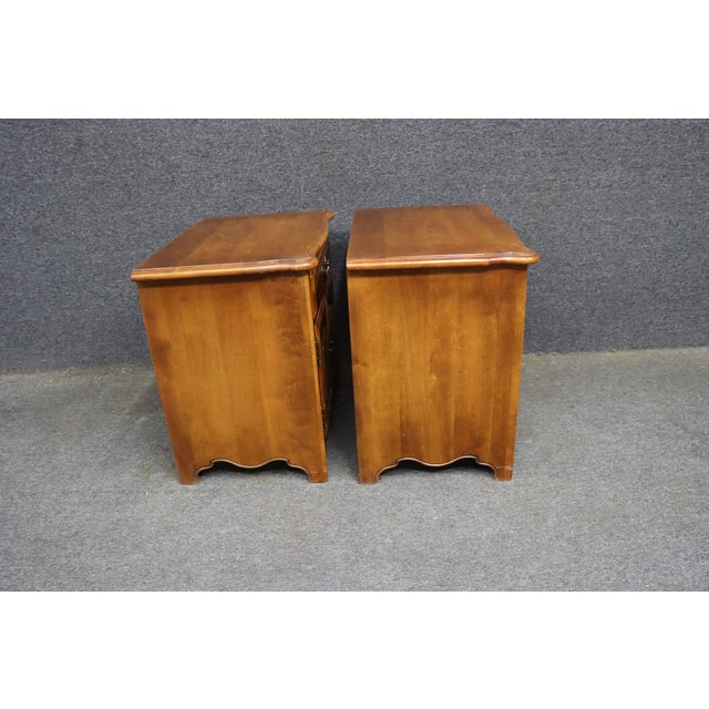 Ethan Allen His and Hers Birchwood Nightstands, Pair For Sale - Image 15 of 17