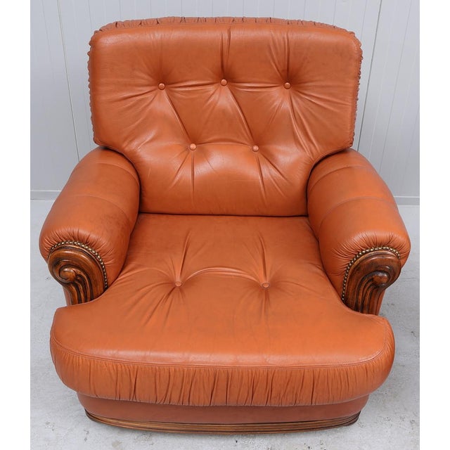 Mid-Century Modern Chairs in Leather and Wood, 1960s, Set of 2 For Sale - Image 3 of 6