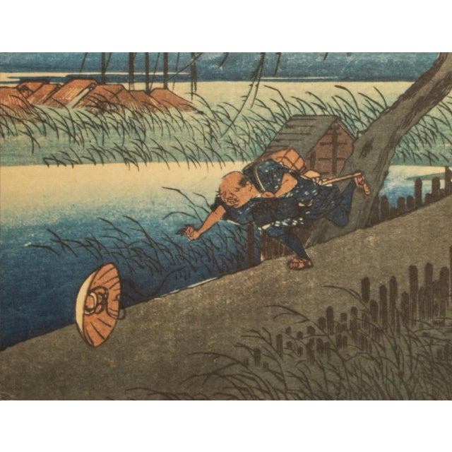 1960 After Hiroshige "The 53 Stations of Tokaido Road: 43rd Station" French Ukiyo-E Print For Sale - Image 9 of 10