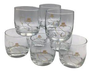 Vintage California Crown Royal Lowball Glasses-Set of 8