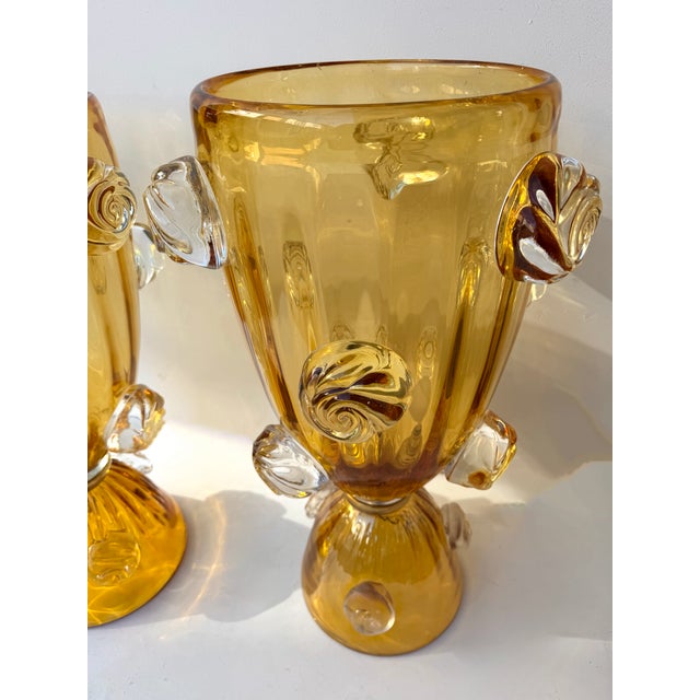 Mid-Century Modern Contemporary Pair of Murano Glass Vase Macaroons Lamps, Italy For Sale - Image 3 of 12