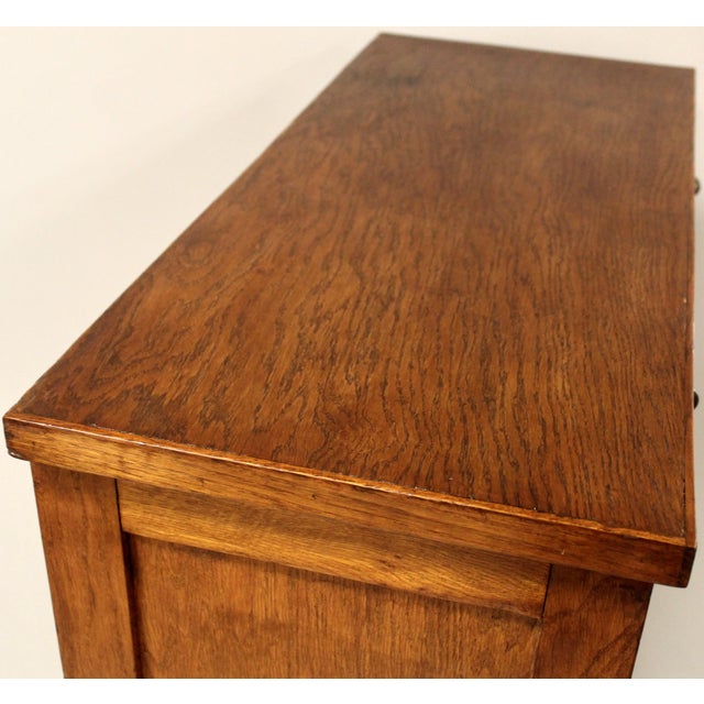 Brown Vintage Filing Cabinet in Oak, 1930s For Sale - Image 8 of 11