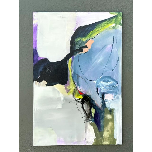 Vintage Abstract Expressionist Oil Painting on Canvas For Sale In West Palm - Image 6 of 12