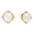 Syna Yellow Gold Moon Quartz Mogul Earrings with Diamonds, a Pair For Sale
