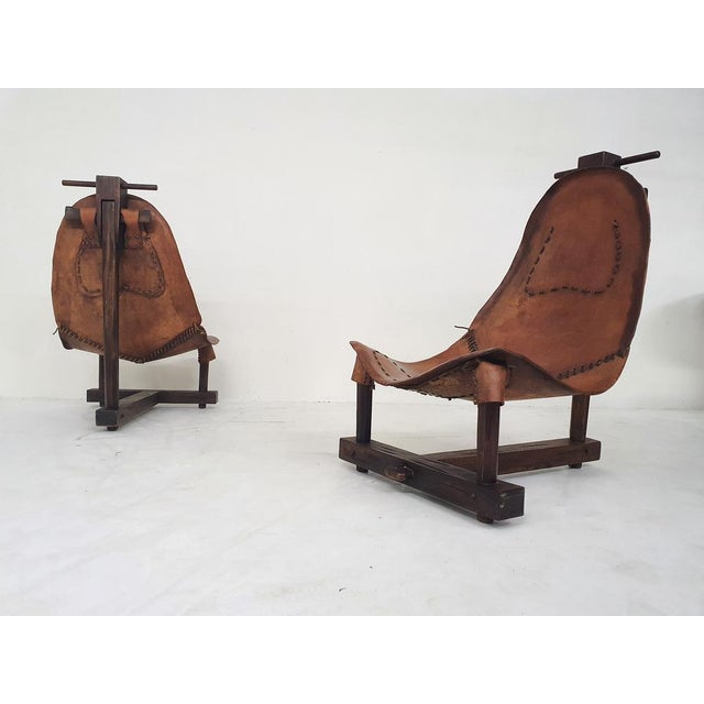 Set of Saddle Leather Lounge Chairs, Brazil, 1960s For Sale - Image 3 of 18