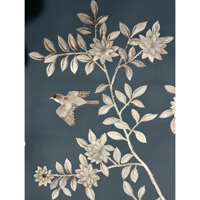 The Midnight Garden Enter a quiet garden at dusk with this striking set of six hand-painted silk wall panels, featuring...