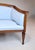 1970s French Directoire Style Sofa, Hand Carved Cherry, Light Blue For Sale - Image 5 of 18