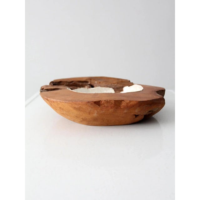 Contemporary Vintage Teak & Capiz Bowl For Sale - Image 3 of 12