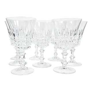 Handcut French Crystal Goblets- Set of Eight For Sale