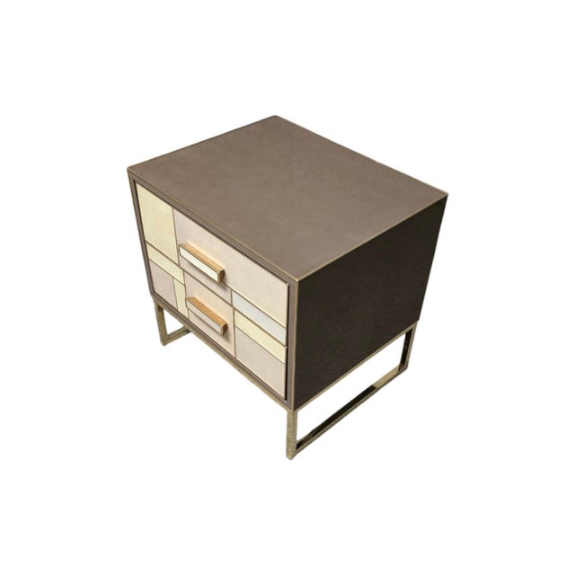 Bedside Table in Walnut and Stone-Effect Glass from Justfurnituress SRL For Sale - Image 14 of 18