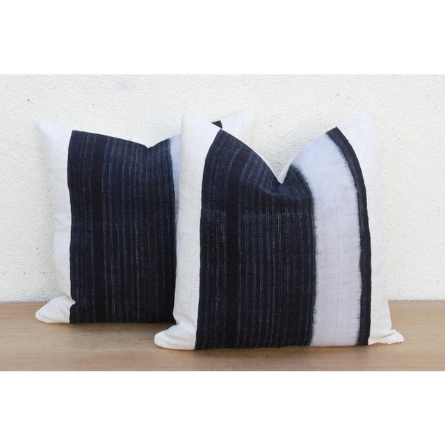 Contemporary Hmong Mountain Handwoven Pillows, Set of 2 For Sale - Image 3 of 8