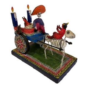 Late 20th Century Alfonso Castillo Handmade Pottery Day of the Dead Cart Scene