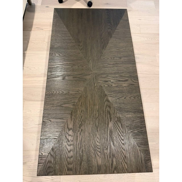 RH Machinto rectangular coffee table in brown oak/burnished brass finish. Near perfect condition.