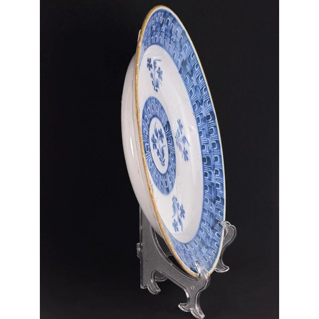 Large Delft Blue Faience Wall Plate, Netherlands, 1820 For Sale - Image 6 of 9